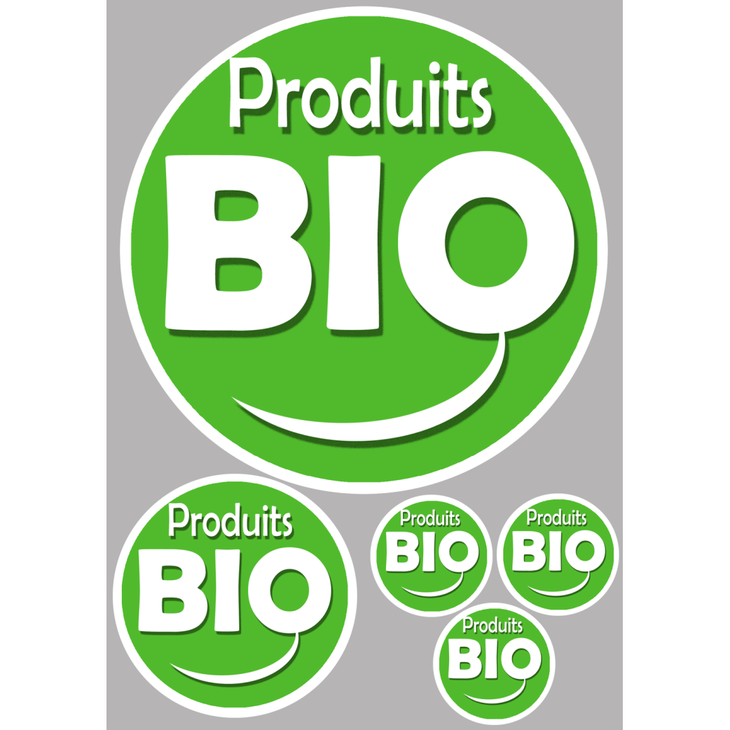 produits bio (1de 20cm/  1de 10cm / 3de 5cm) - Sticker / autocollant