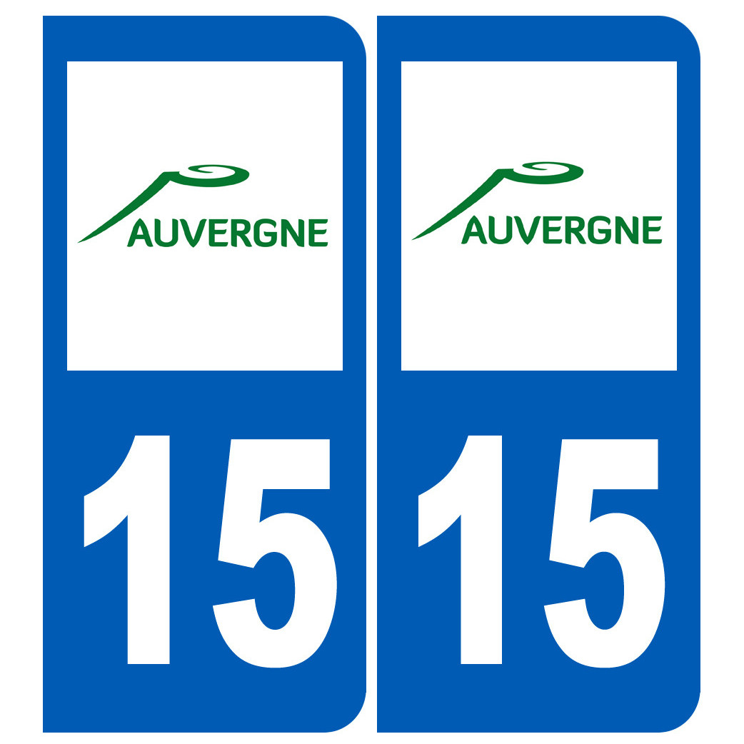 immatriculation 15 Auvergne - Sticker/autocollant