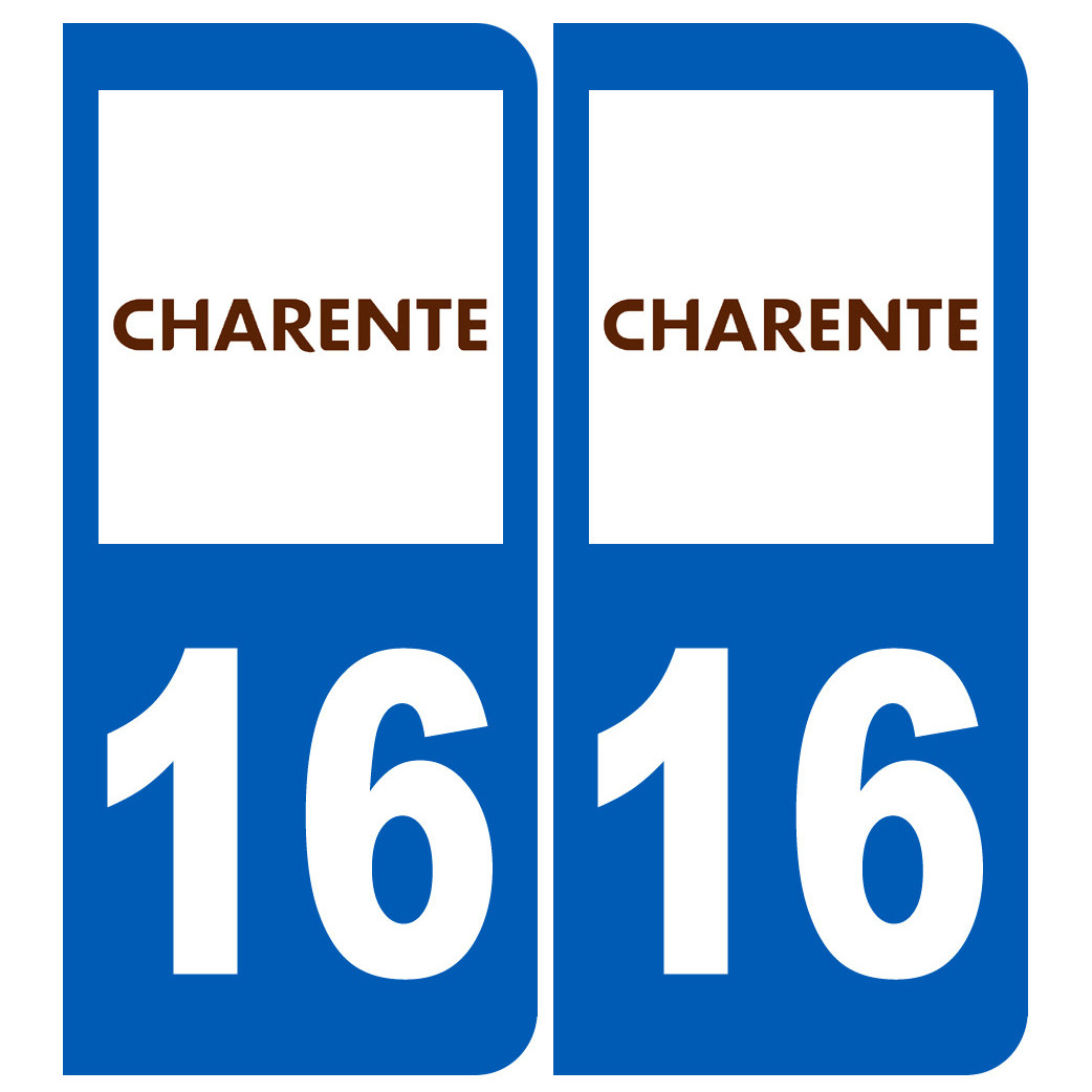 immatriculation 16 Charente - Sticker/autocollant