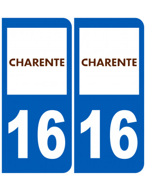 immatriculation 16 Charente - Sticker/autocollant