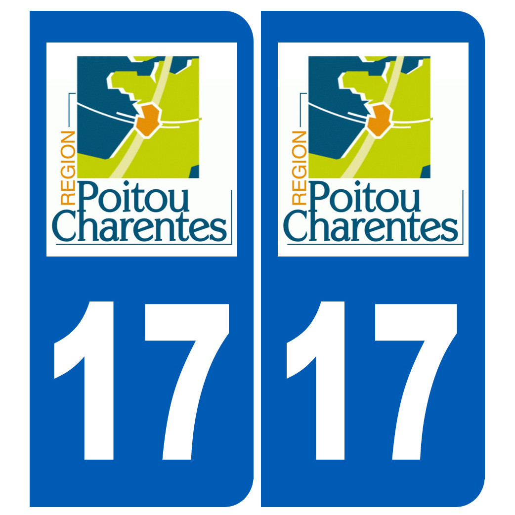 immatriculation 17 Poitou Charentes - Sticker/autocollant