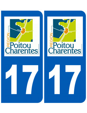 immatriculation 17 Poitou Charentes - Sticker/autocollant