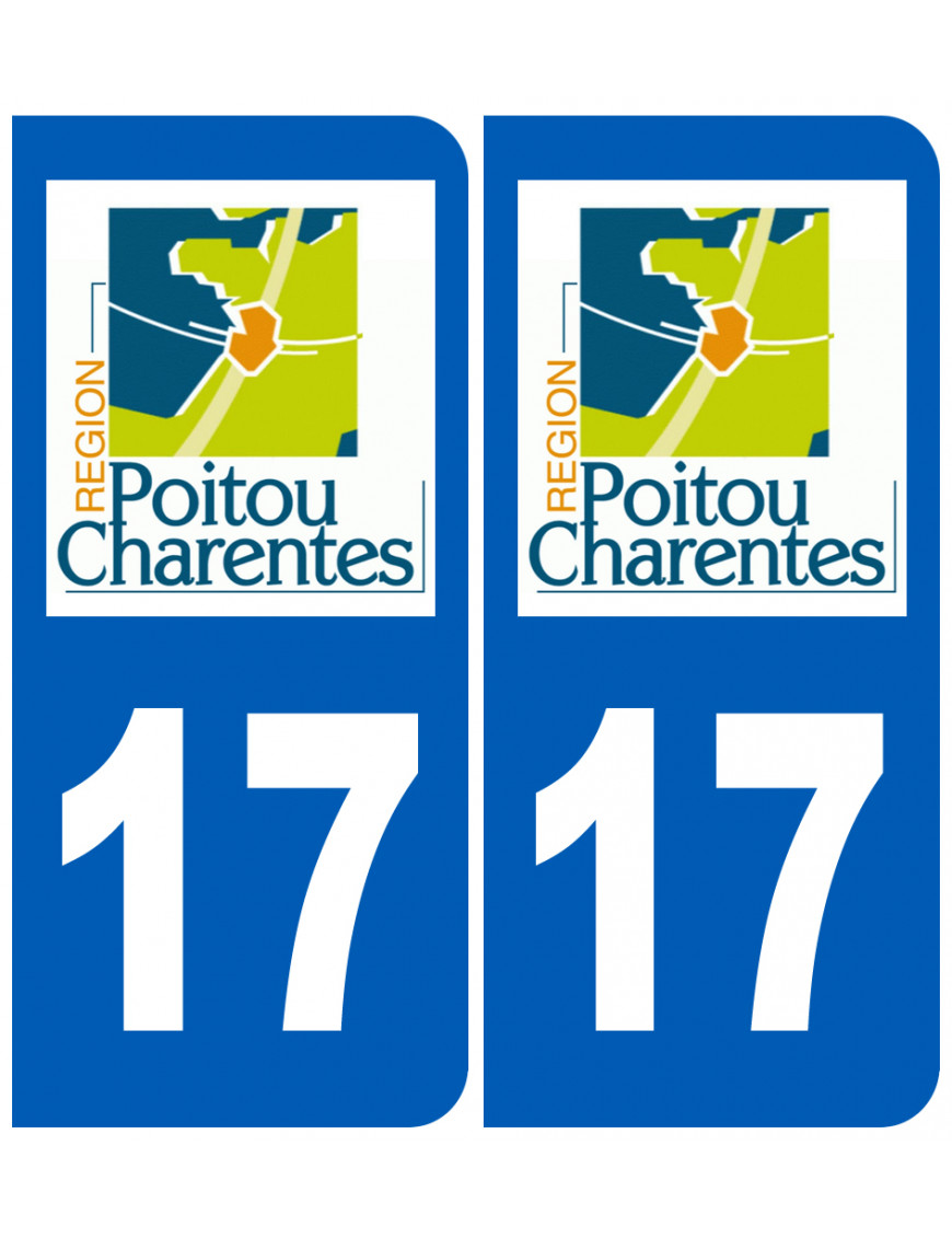 immatriculation 17 Poitou Charentes - Sticker/autocollant
