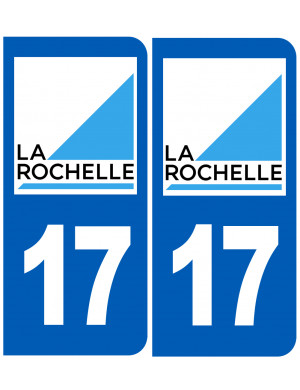 immatriculation 17 La Rochelle (2fois 10,2x4,6cm) - Sticker/autocollant