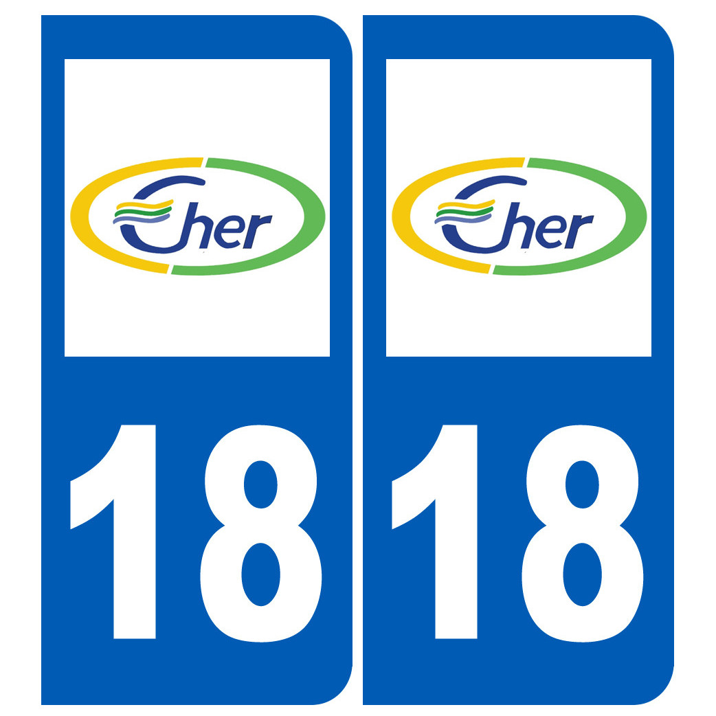 immatriculation 18 Cher - Sticker/autocollant