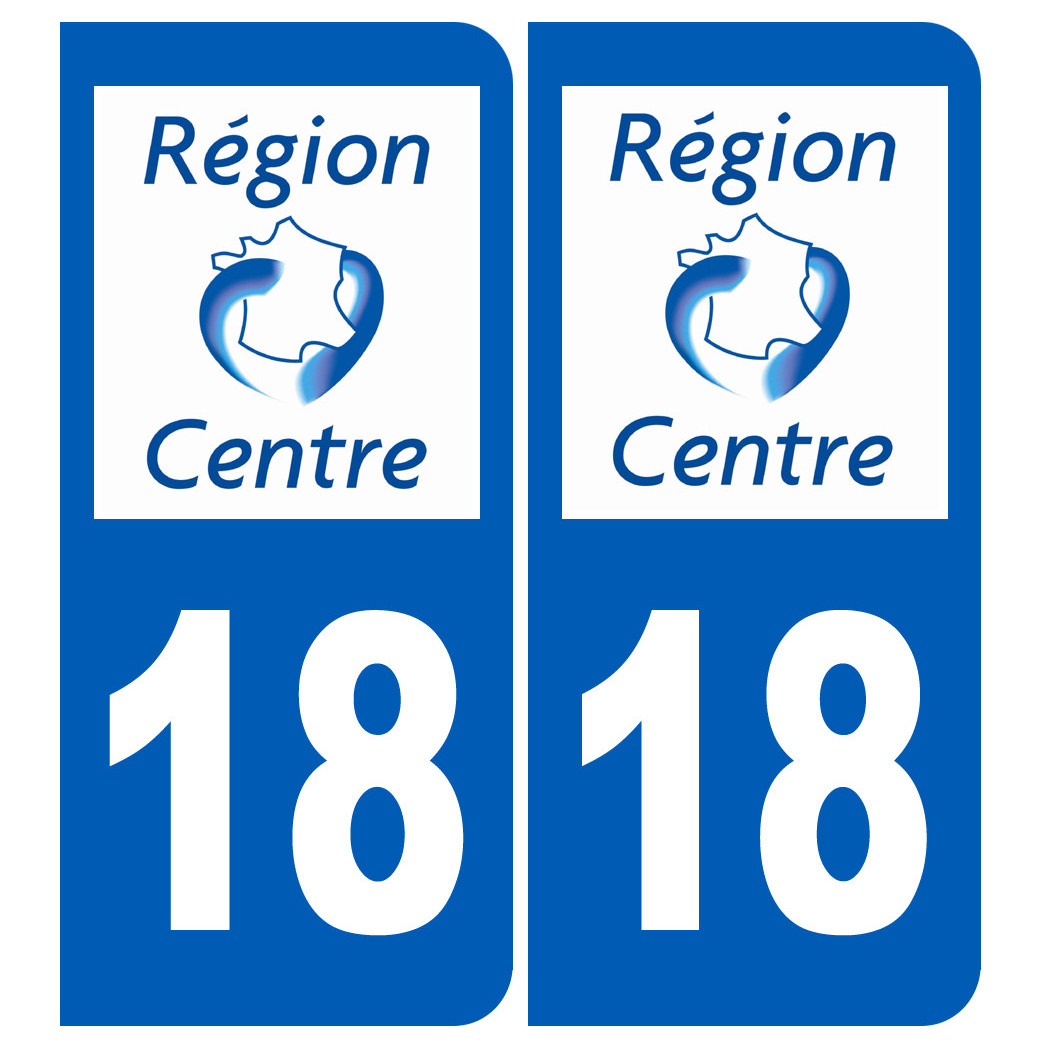 immatriculation 18 Région Centre - Sticker/autocollant
