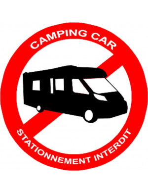 Stationnement interdit aux camping car - 20cm - Sticker/autocollant