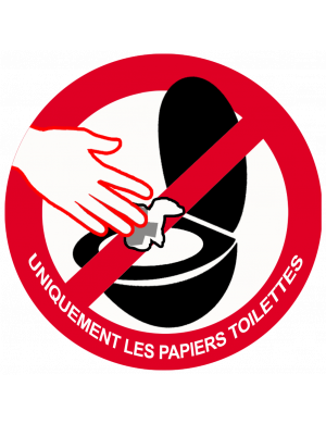 ne rien jeter hors papier toilettes dans les WC - 7cm - Sticker/autocollant