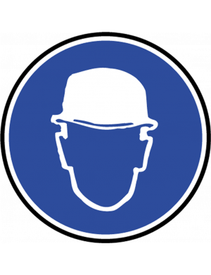 Protection tête obligatoire - 10cm - Sticker/autocollant