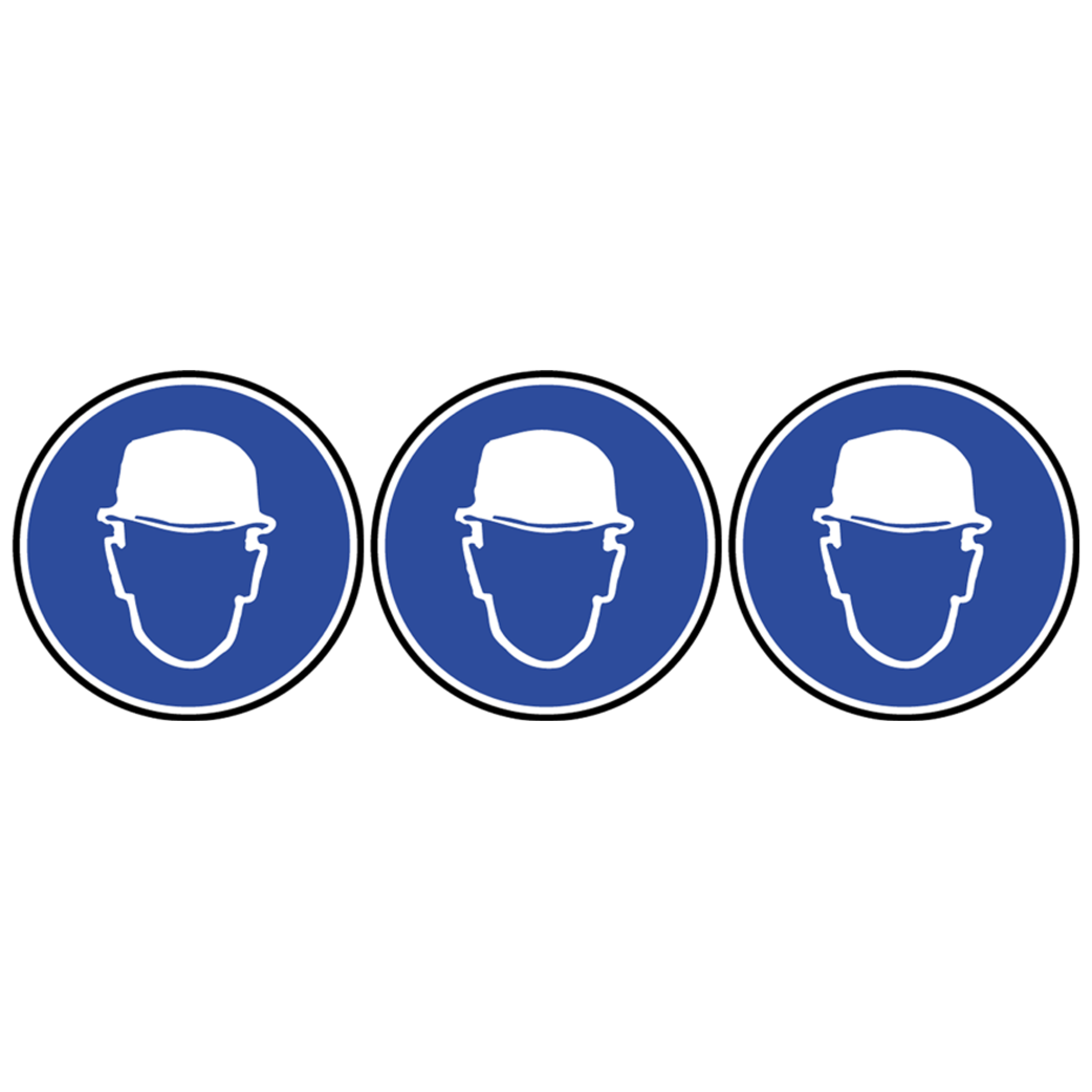 Protection tête obligatoire - 3fois 10cm - Sticker/autocollant