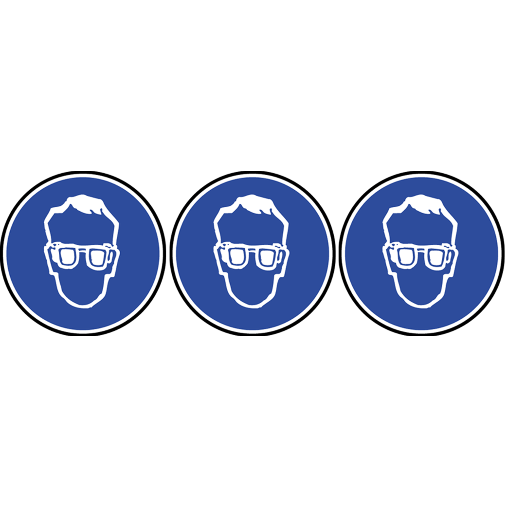 protection vue obligatoire - 3fois 5cm - Sticker/autocollant