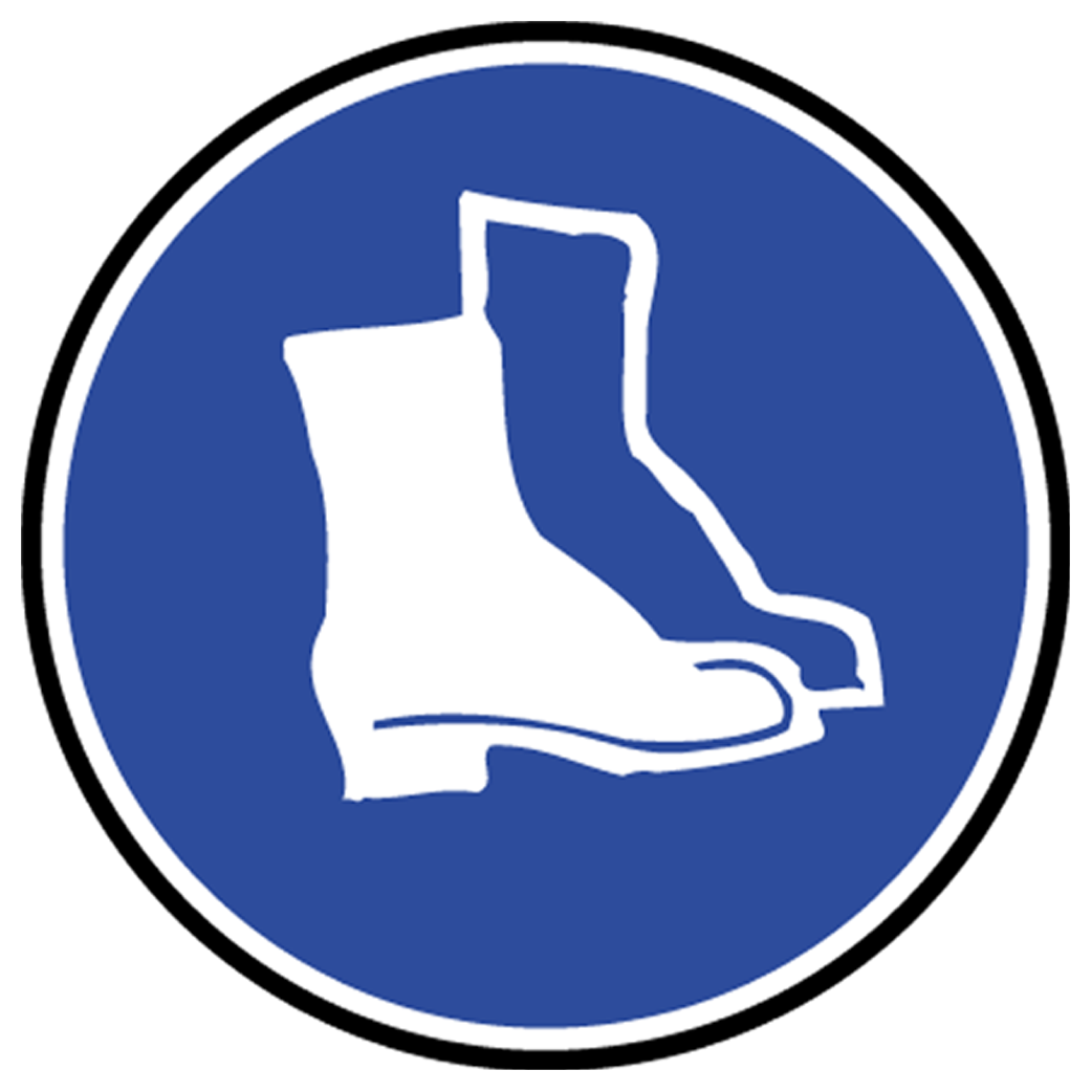 protection pied obligatoire - 10cm - Sticker/autocollant