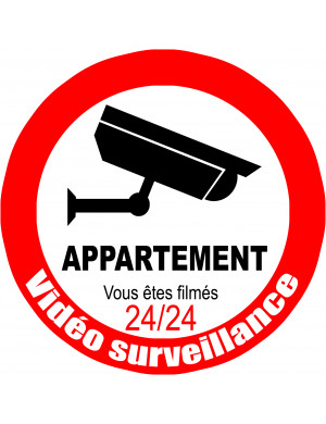 vidéo surveillance appartement - 20cm - Sticker/autocollant