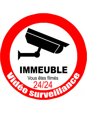 vidéo surveillance Immeuble - 20cm - Sticker/autocollant