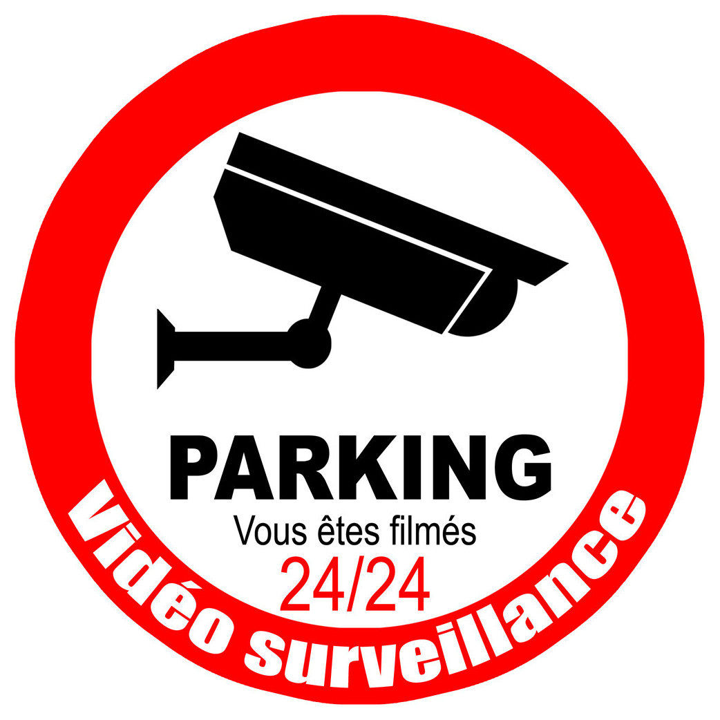 vidéo surveillance Parking - 20cm - Sticker/autocollant