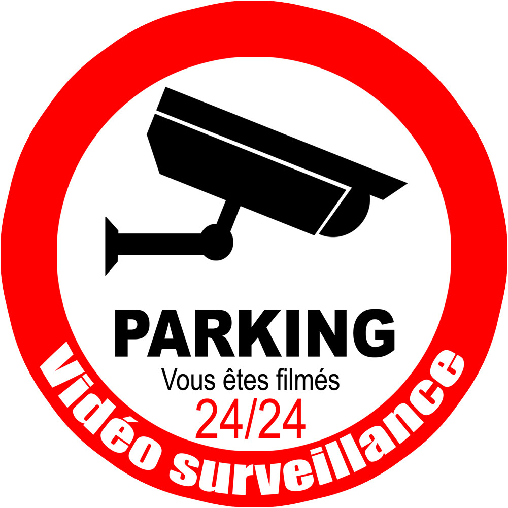 vidéo surveillance Parking - 15cm - Sticker/autocollant