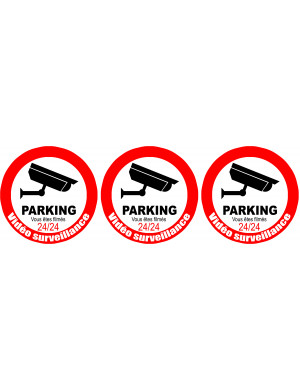 vidéo surveillance Parking - 3fois 5cm - Sticker/autocollant