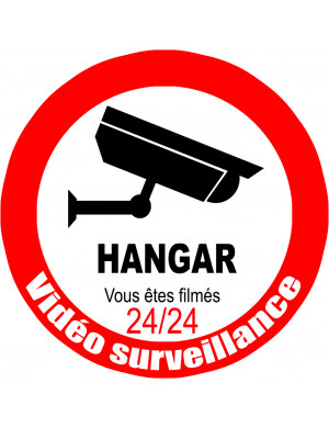 vidéo surveillance HANGAR - 20cm - Sticker/autocollant