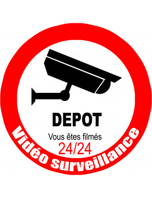 vidéo surveillance DEPOT - 20cm - Sticker/autocollant