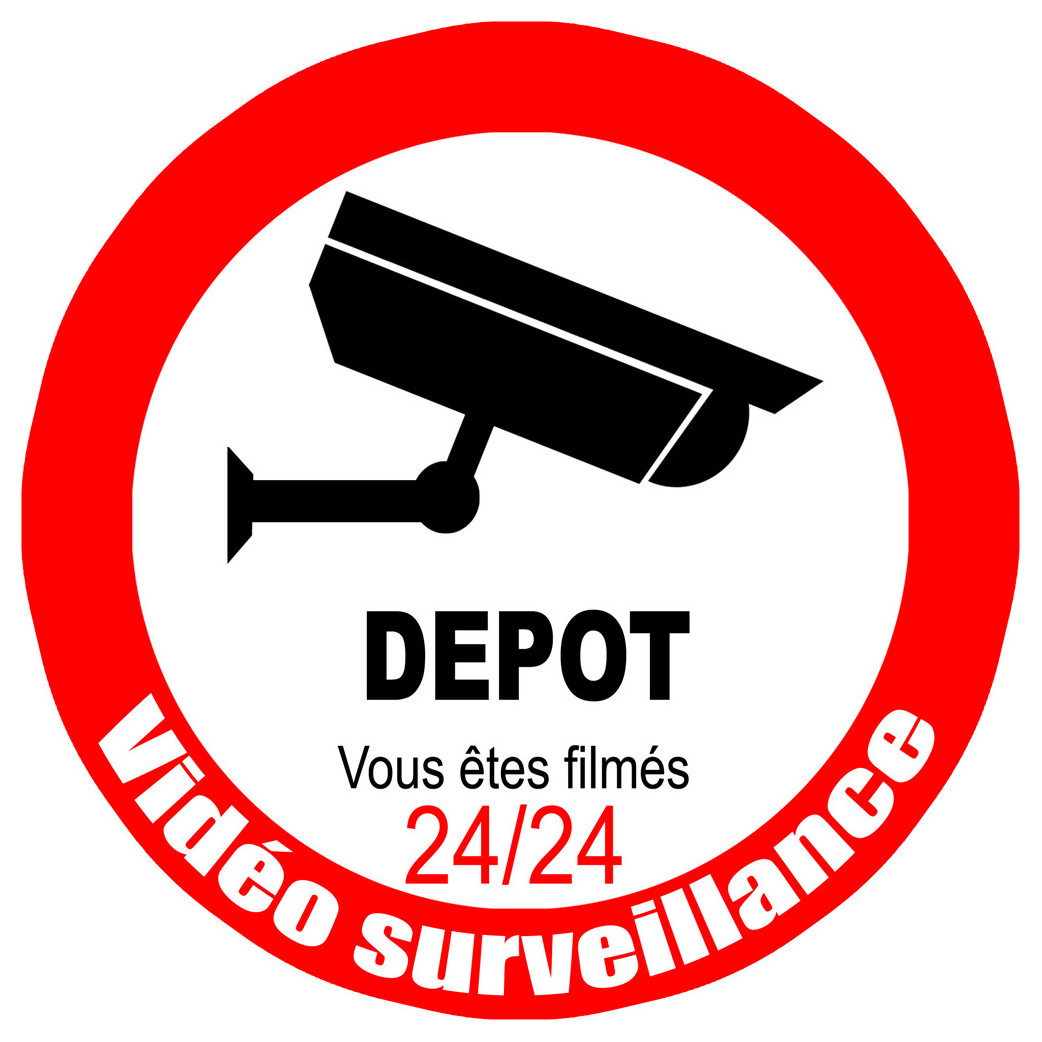 vidéo surveillance DEPOT - 15cm - Sticker/autocollant