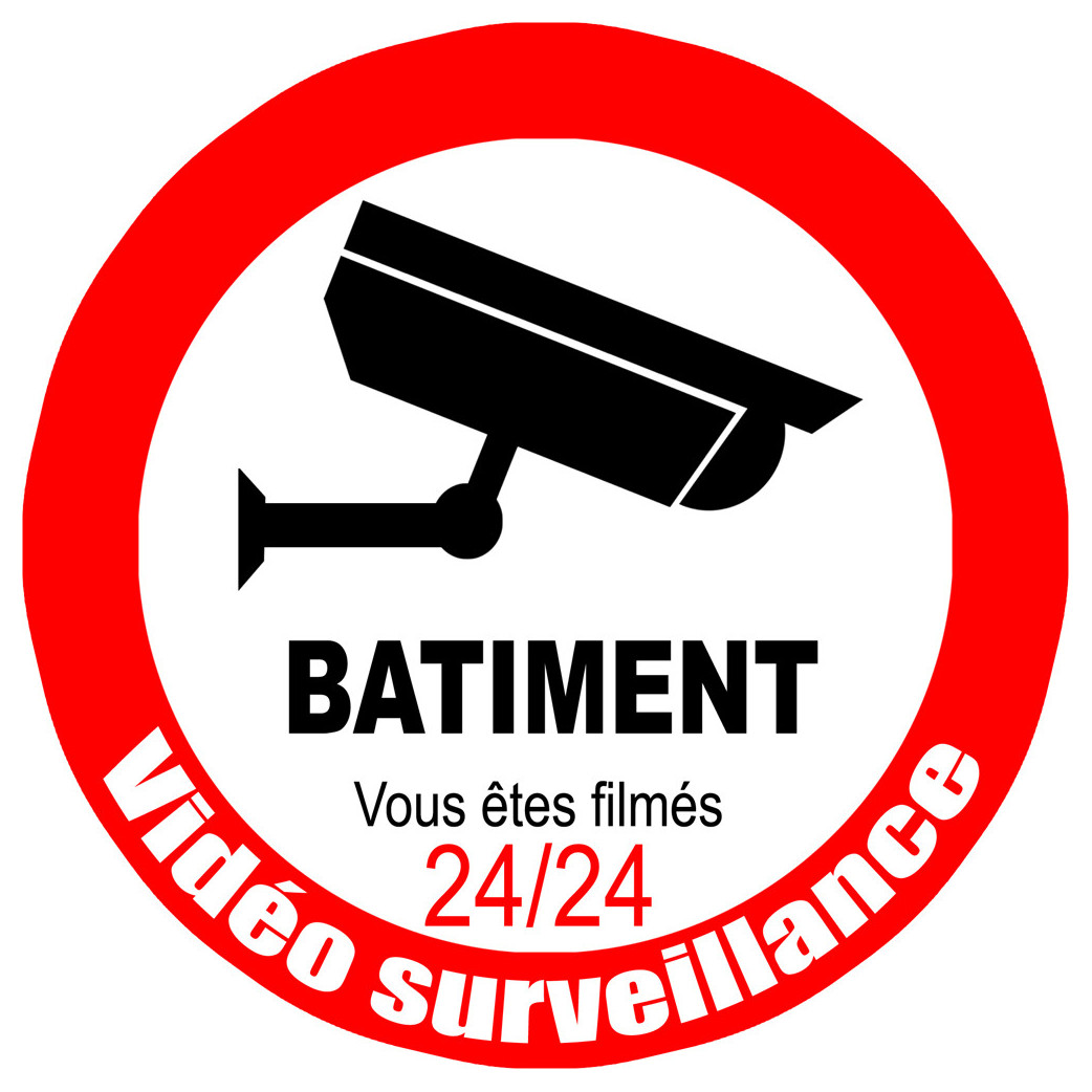 vidéo surveillance BATIMENT - 15cm - Sticker/autocollant