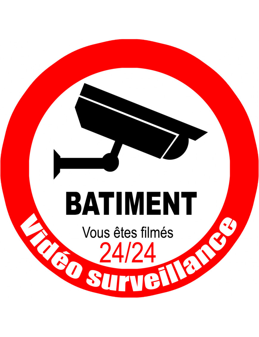 vidéo surveillance BATIMENT - 10cm - Sticker/autocollant