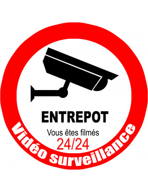 vidéo surveillance ENTREPOT - 20cm - Sticker/autocollant