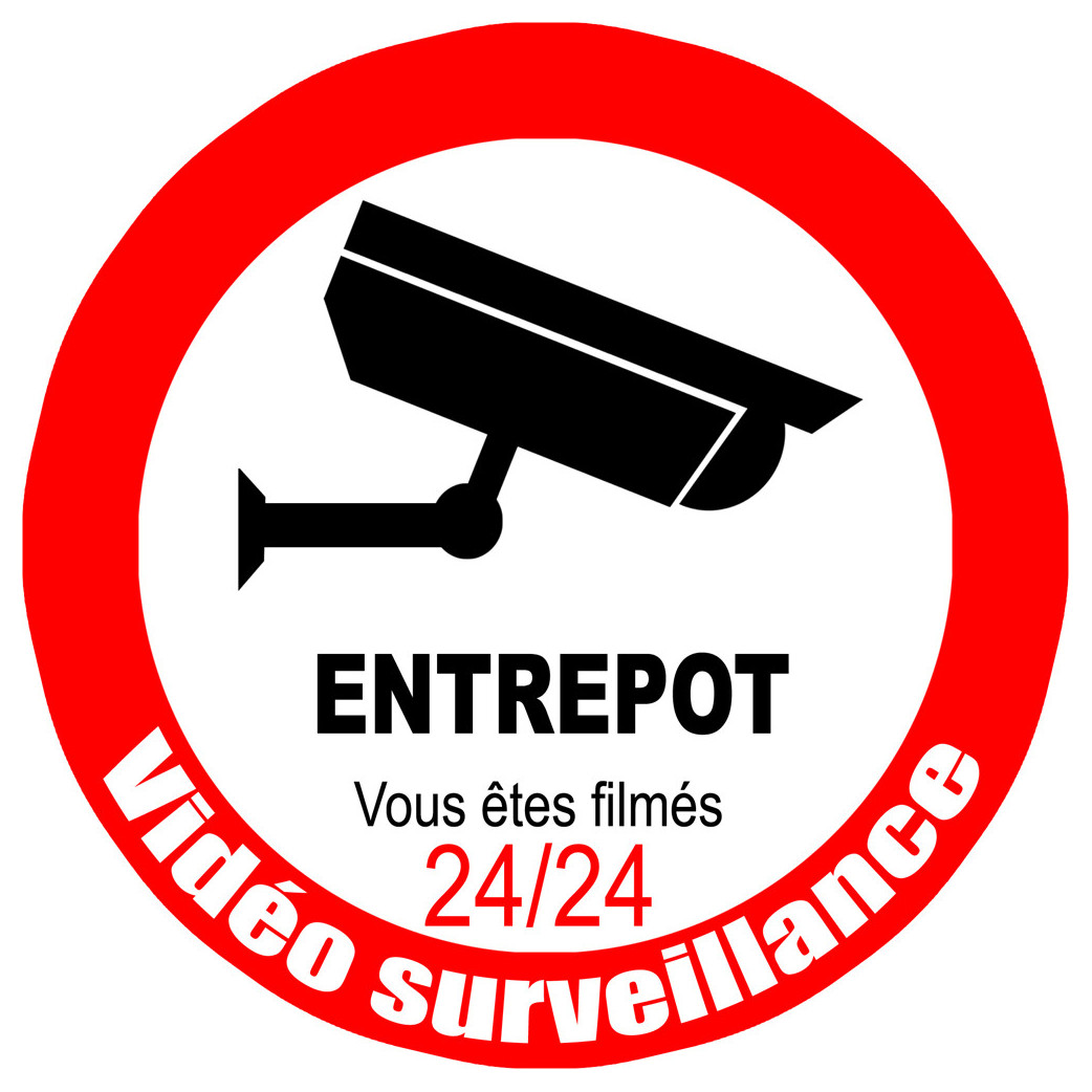 vidéo surveillance ENTREPOT - 15cm - Sticker/autocollant