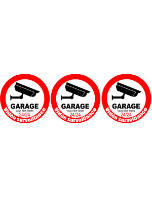 vidéo surveillance Garage - 3fois 5cm - Sticker/autocollant