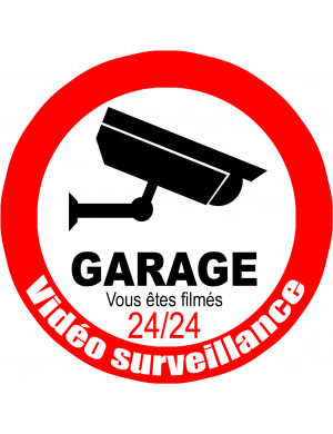 vidéo surveillance Garage - 20cm - Sticker/autocollant