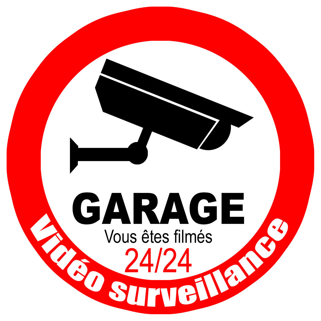 vidéo surveillance Garage - 15cm - Sticker/autocollant
