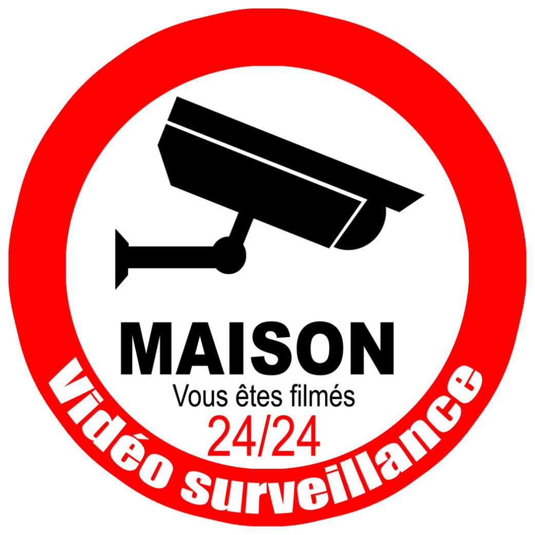 vidéo surveillance Maison - 10cm - Sticker/autocollant