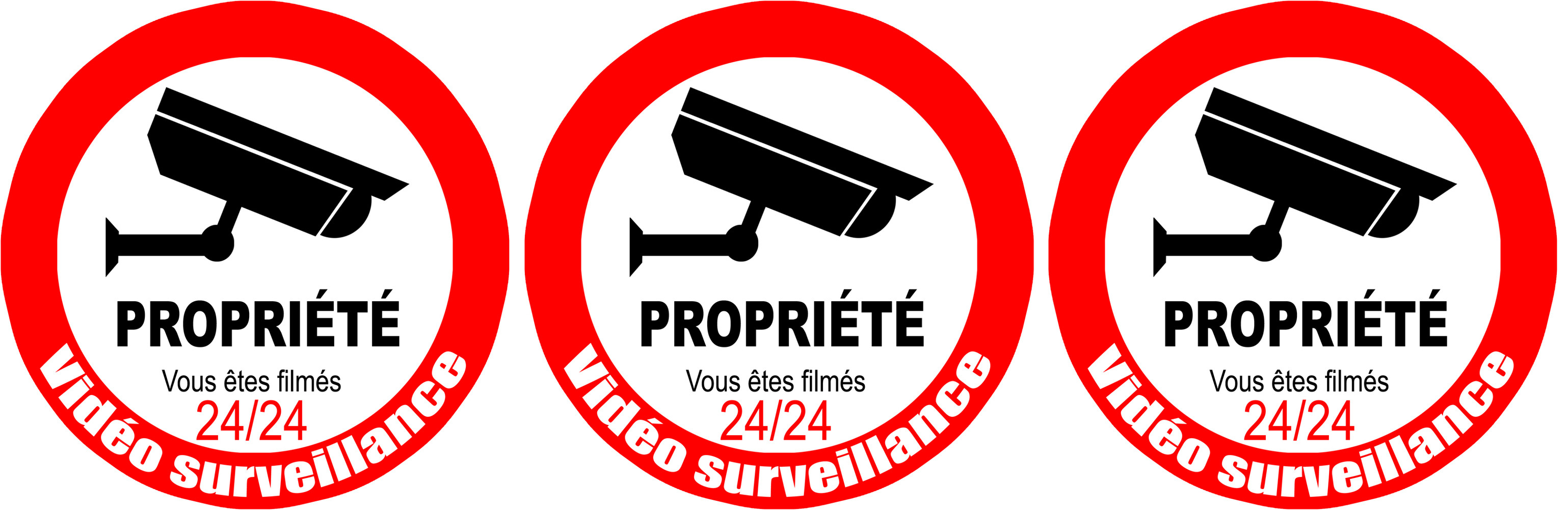 vidéo surveillance Propriété - 3fois 5cm - Sticker/autocollant