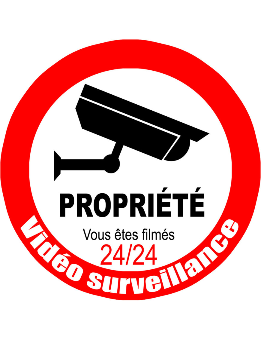 Panneau 'Propriété Privée Sous Vidéosurveillance' DAOUZL - 15x15cm Aluminium, Intérieur/Extérieur