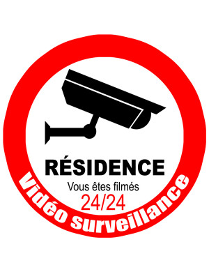 vidéo surveillance Résidence - 20cm - Sticker/autocollant