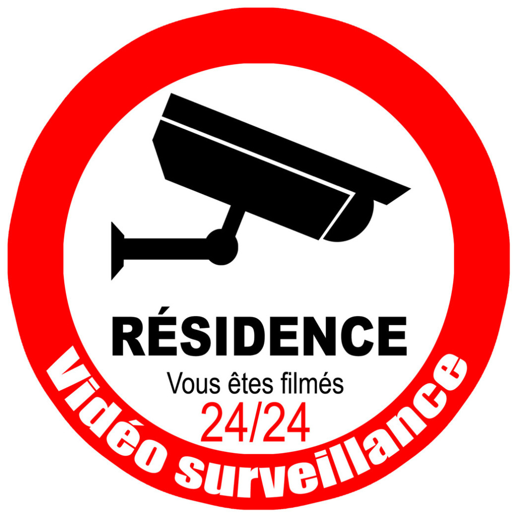 vidéo surveillance Résidence - 10cm - Sticker/autocollant