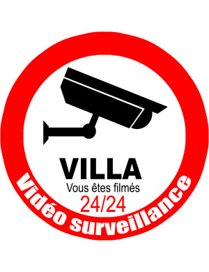 vidéo sécurité Villa - 20cm - Sticker/autocollant