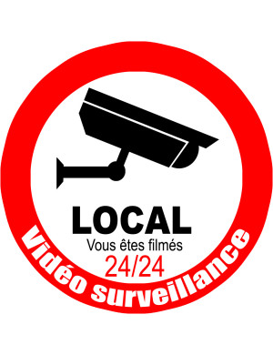 vidéo surveillance local - 20cm - Sticker/autocollant