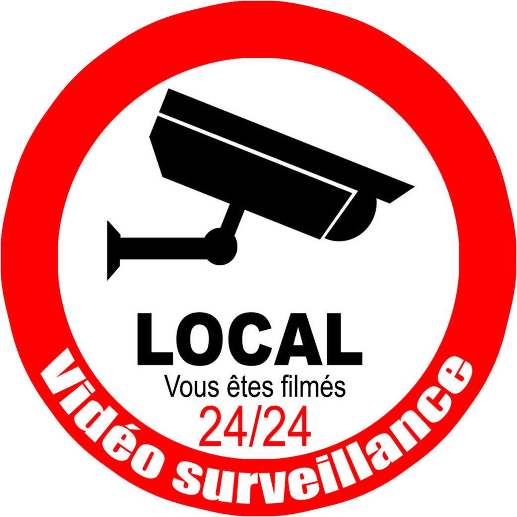 vidéo surveillance local - 10cm - Sticker/autocollant