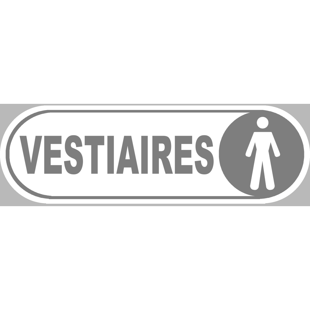 Vestiaires gars blanc - 20x6.6cm - Sticker/autocollant