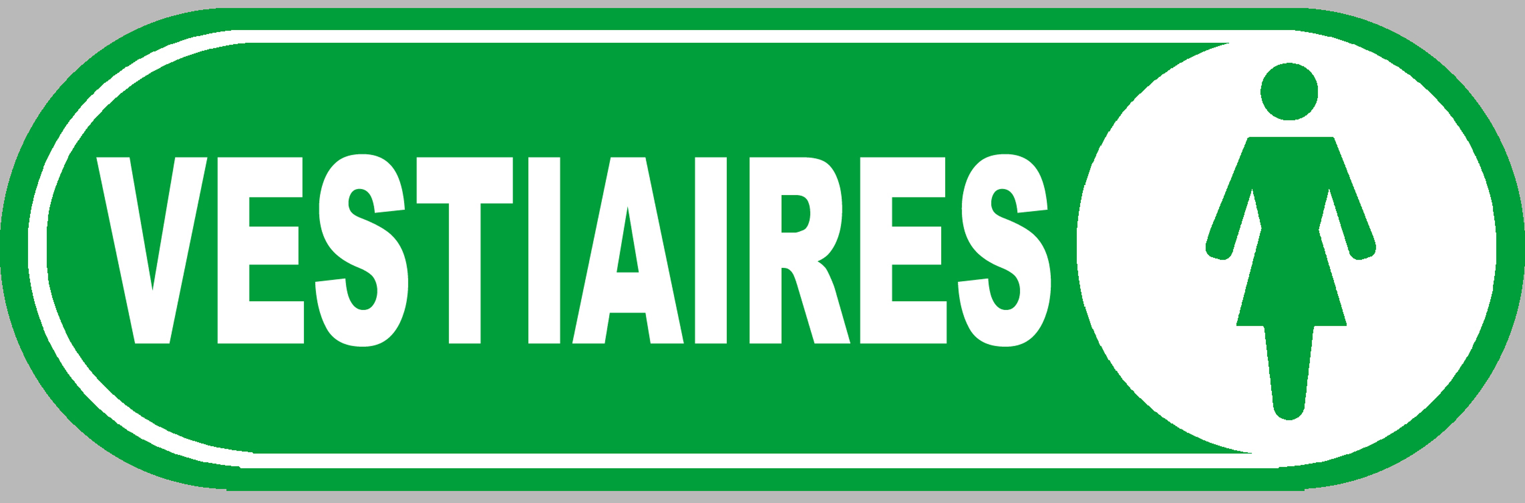 Vestiaires filles vert - 20x6.6cm - Sticker/autocollant