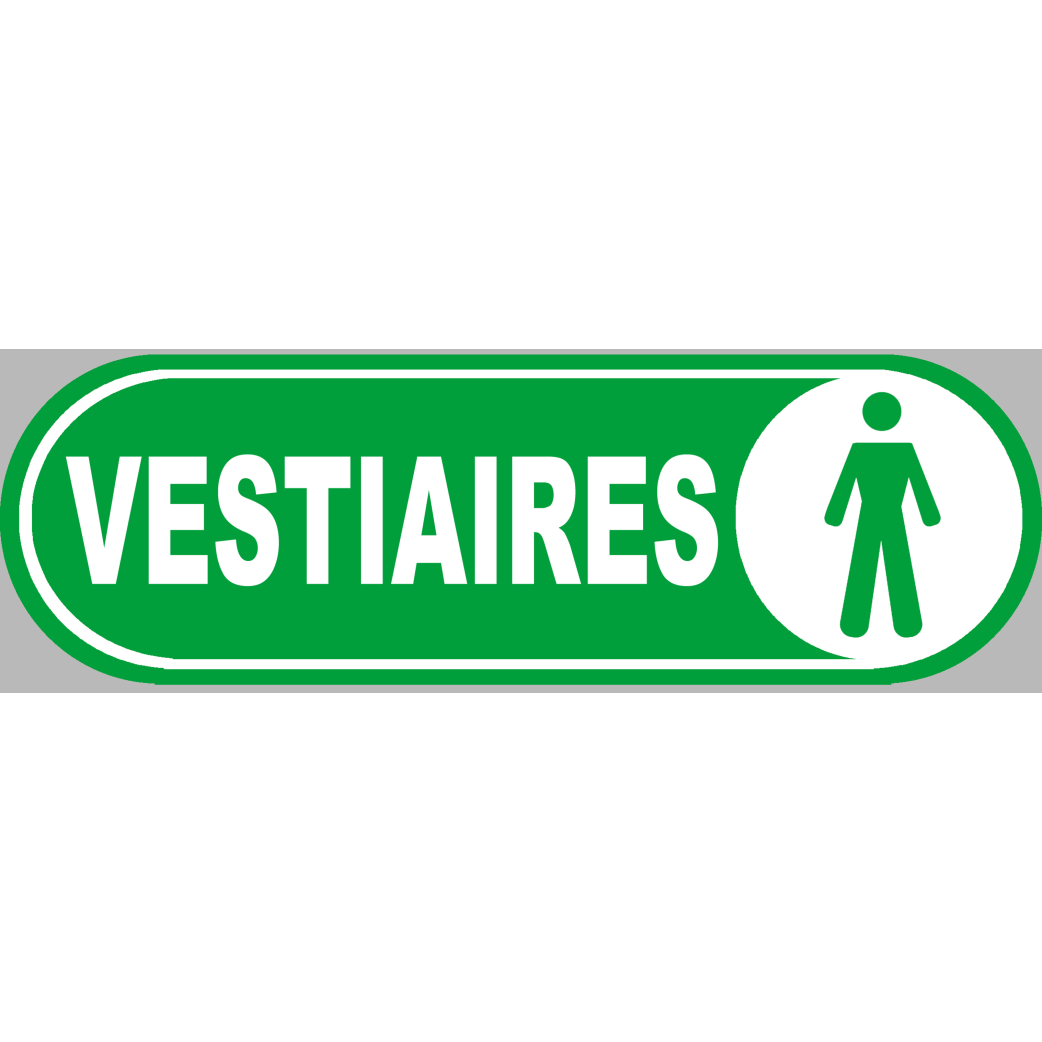 Vestiaires gars vert - 20x6.6cm - Sticker/autocollant