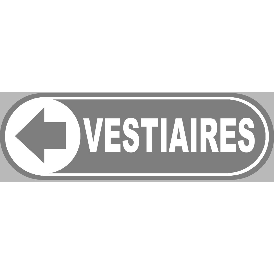 Vestiaires gris flèche gauche - 28x9 cm - Sticker/autocollant