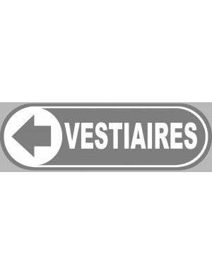 Vestiaires gris flèche gauche - 28x9 cm - Sticker/autocollant