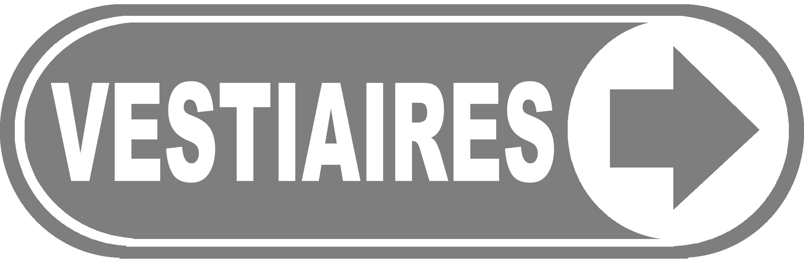 Vestiaires gris flèche droite - 28x9 cm - Sticker/autocollant
