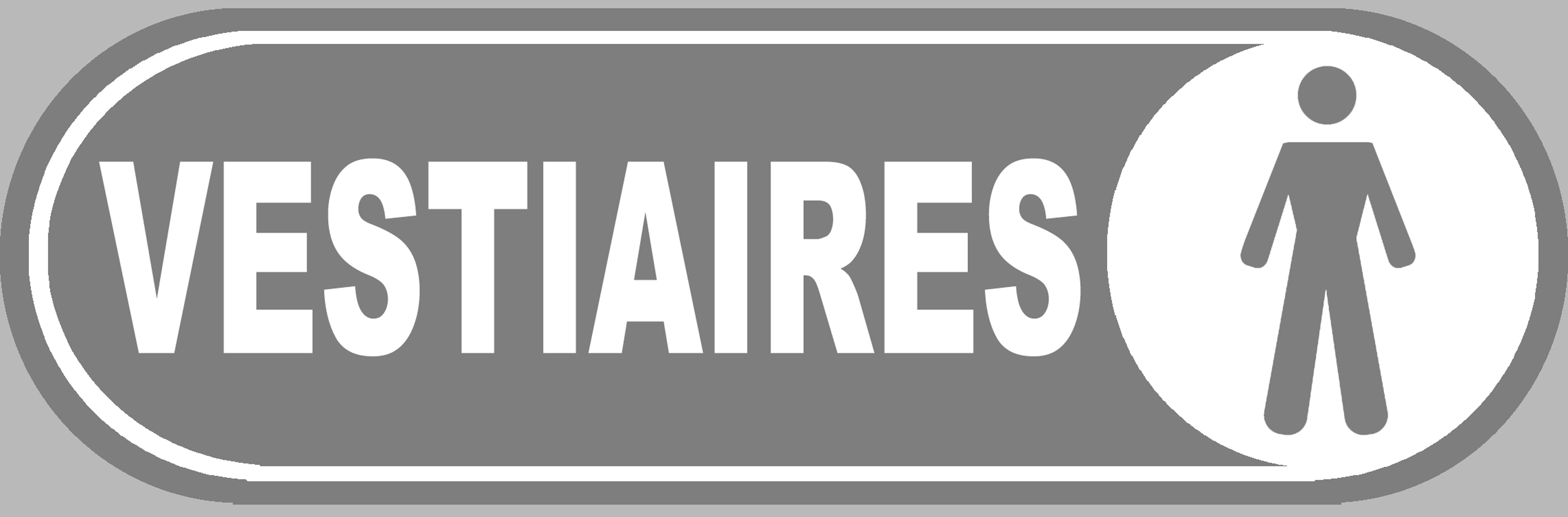 Vestiaires gars gris - 28x9 cm - Sticker/autocollant