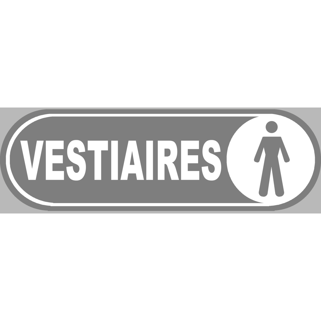 Vestiaires gars gris - 20x6,6 cm - Sticker/autocollant