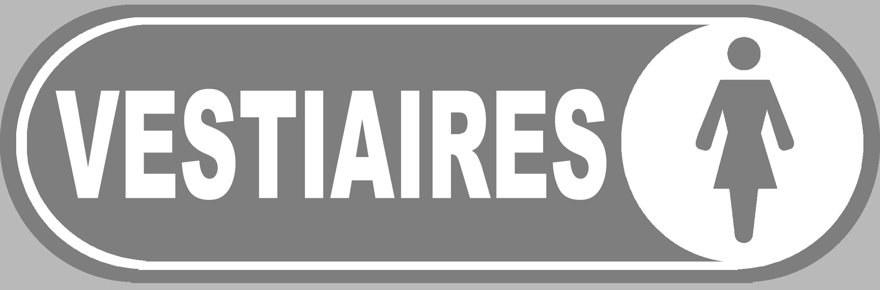 Vestiaires filles gris - 20x6,6 cm - Sticker/autocollant