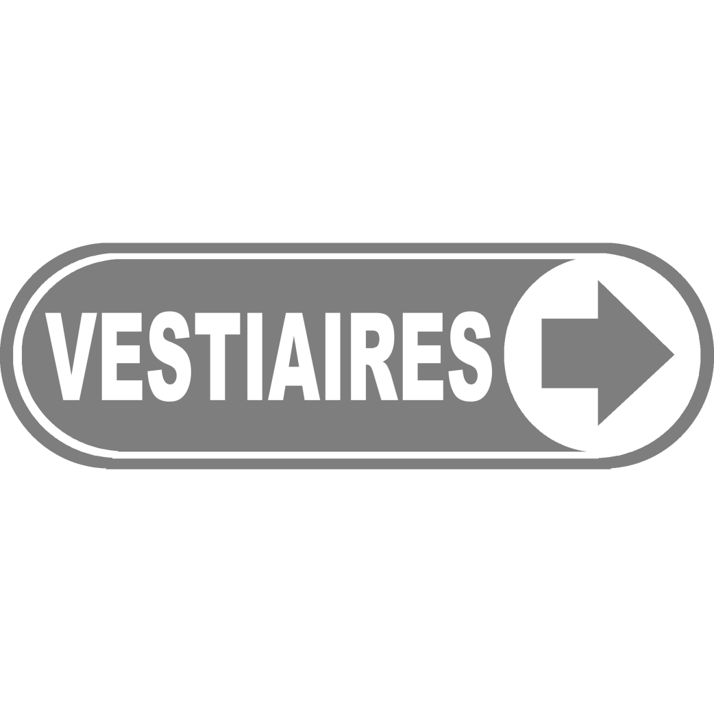 Vestiaires gris flèche droite - 20x6,6 cm - Sticker/autocollant