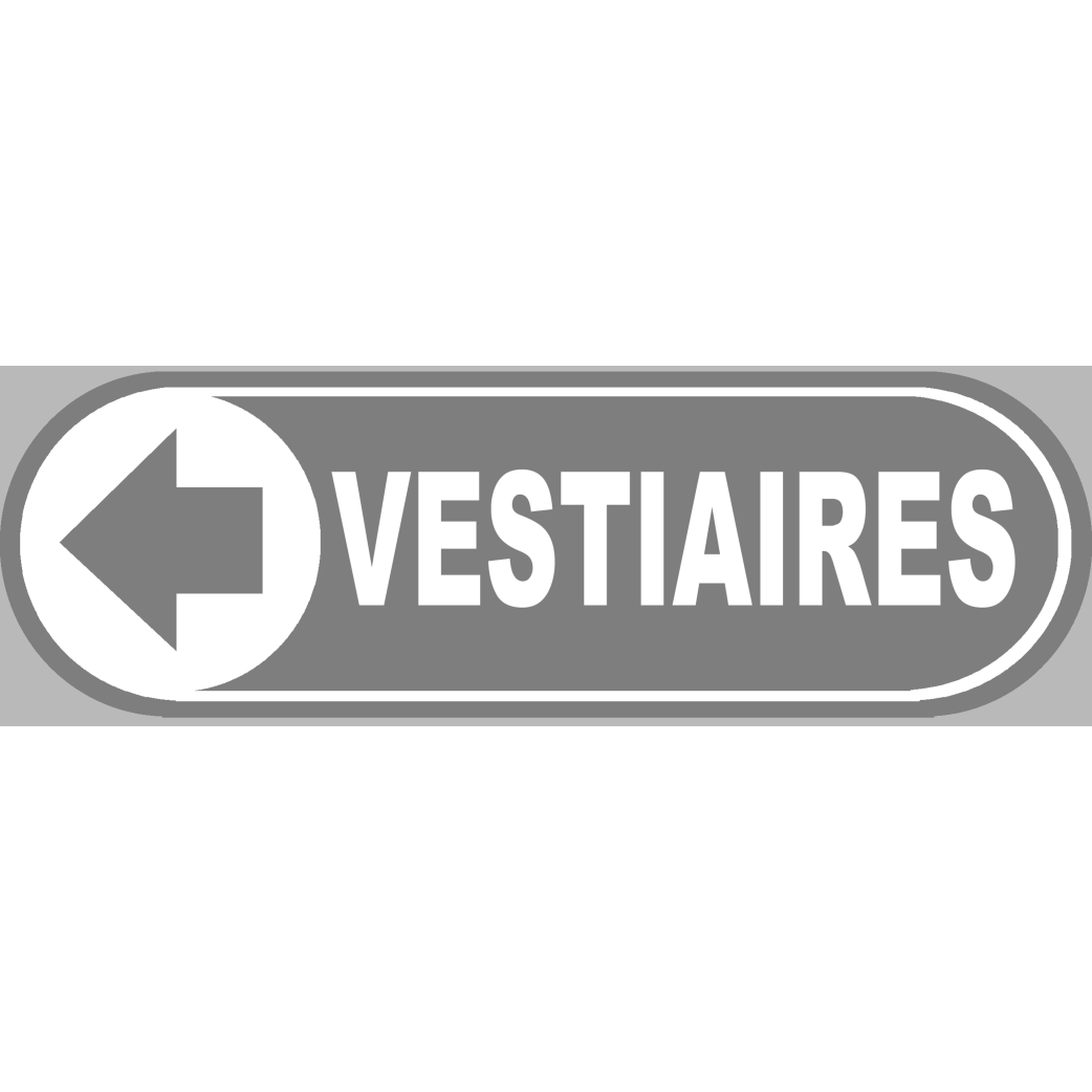 Vestiaires gris flèche gauche - 20x6,6 cm - Sticker/autocollant